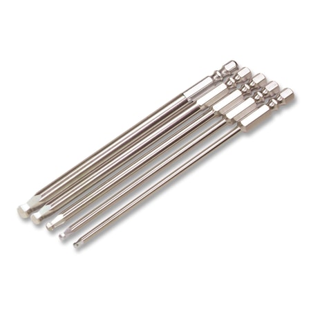 Eight Tool TAPER HEAD HEX POWER BIT SLIM TYPE 6.35MM SHANK 9&13MM GROOVE, 3 X 130MM OAL EA-70 3mm x 130